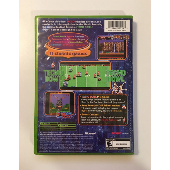 Tecmo Classic Arcade (Microsoft Xbox Original, 2005) Tecmo - CIB Complete - Picture 2 of 5